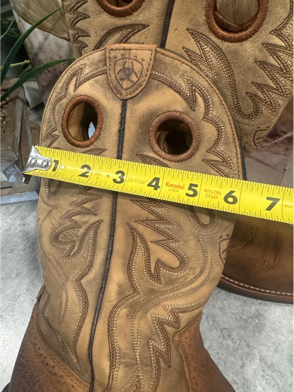 Ariat Heritage Roughstock Men's Brown Leather Square Toe Cowboy Boots Size 9.5D